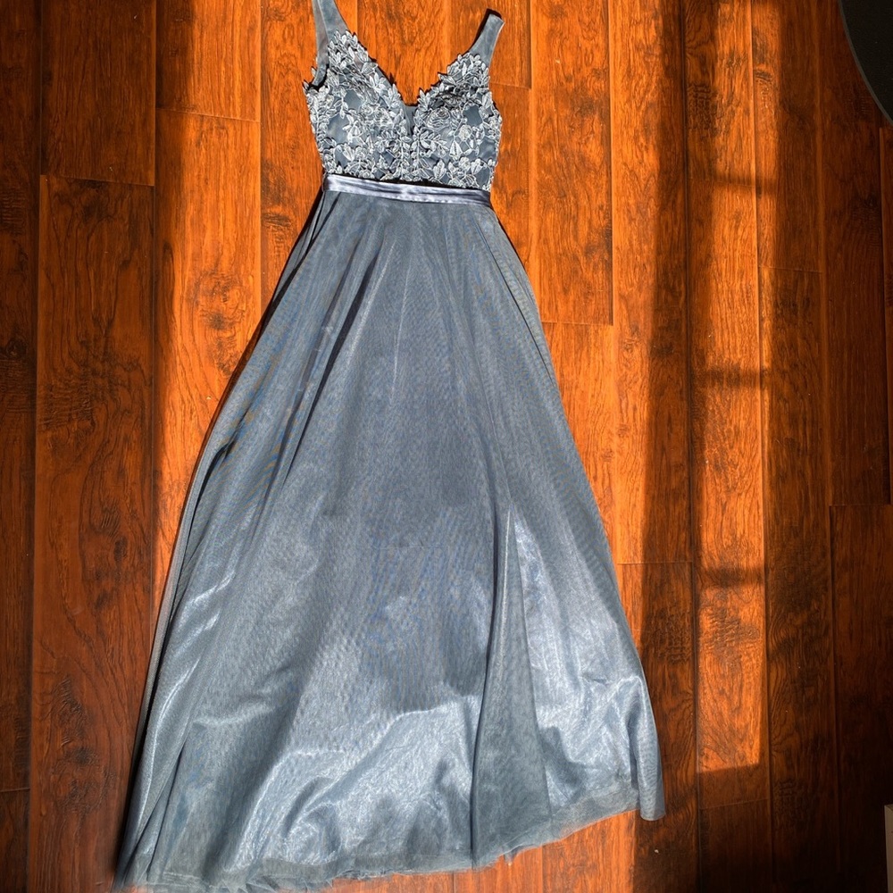 Dark periwinkle blue prom dress